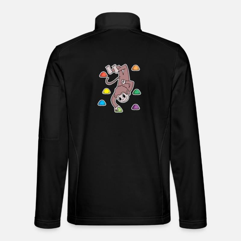 Affe Felsklettern Klettern - Unisex Softshelljacke - Schwarz