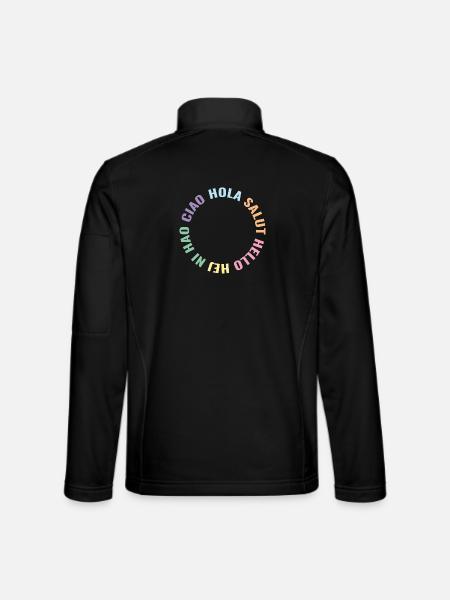Pastel Global Greetings Circle - Unisex Softshell Jacket - black