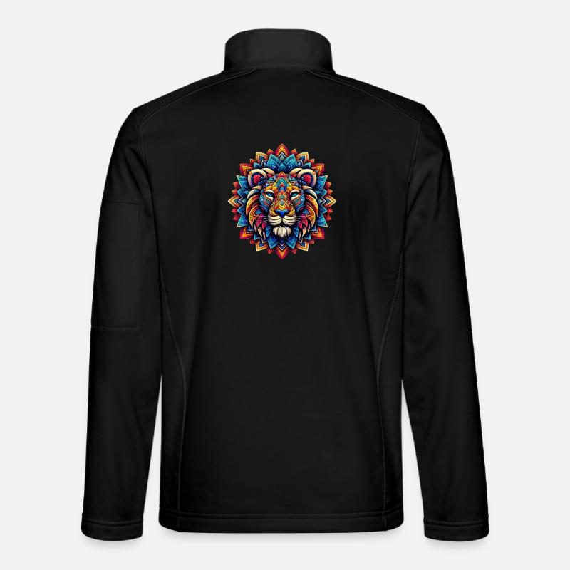 Lion décoré de mandalas Veste en tissu softshell Unisexe