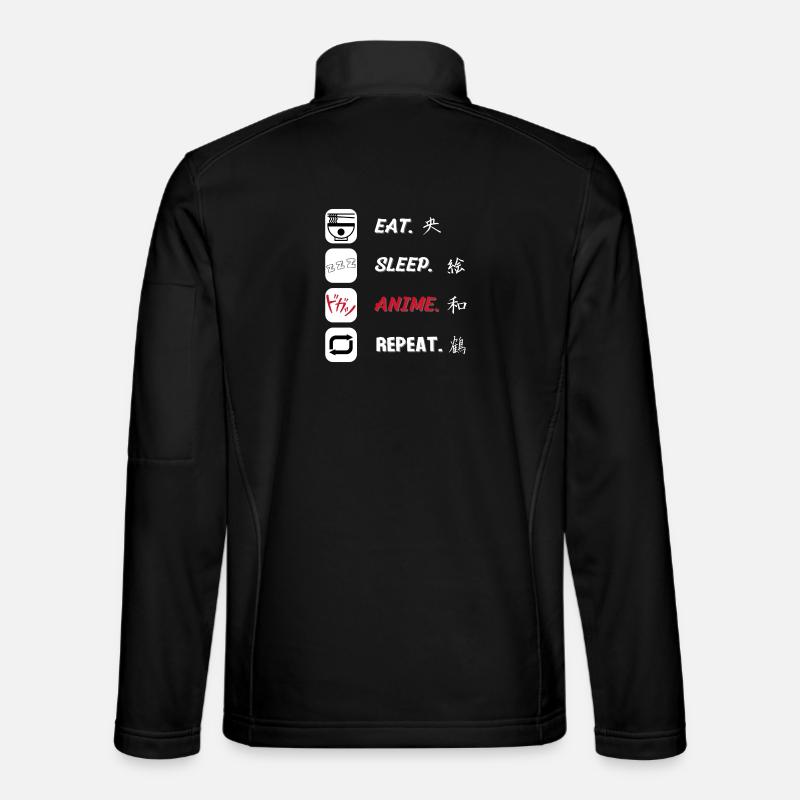Eat Sleep Anime Repeat - Unisex Softshell Jacket - black