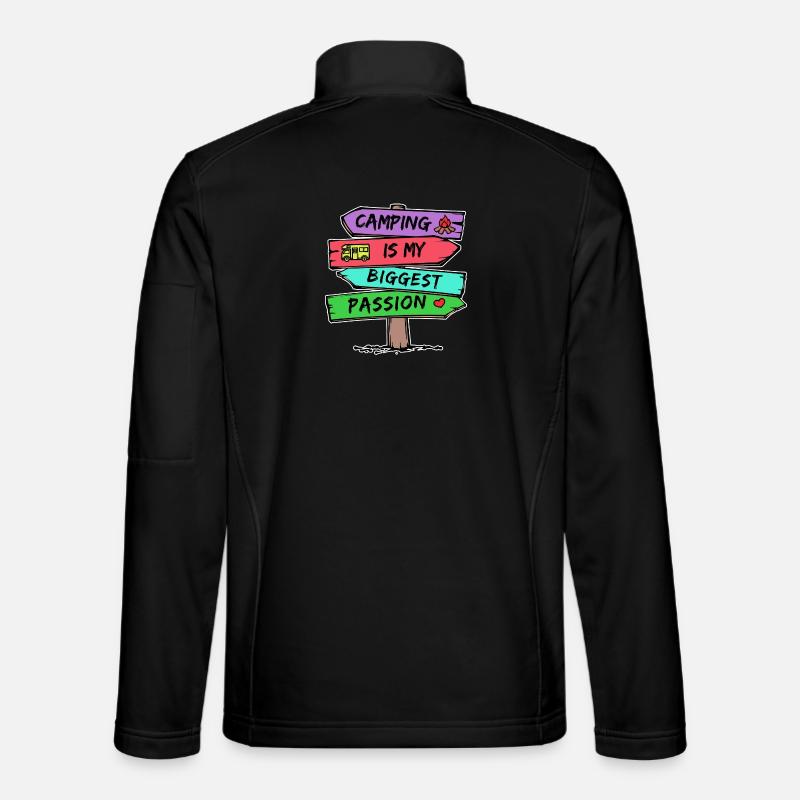 Camping Statement Wohnmobil Herz Camper Relaxen - Unisex Softshelljacke - Schwarz