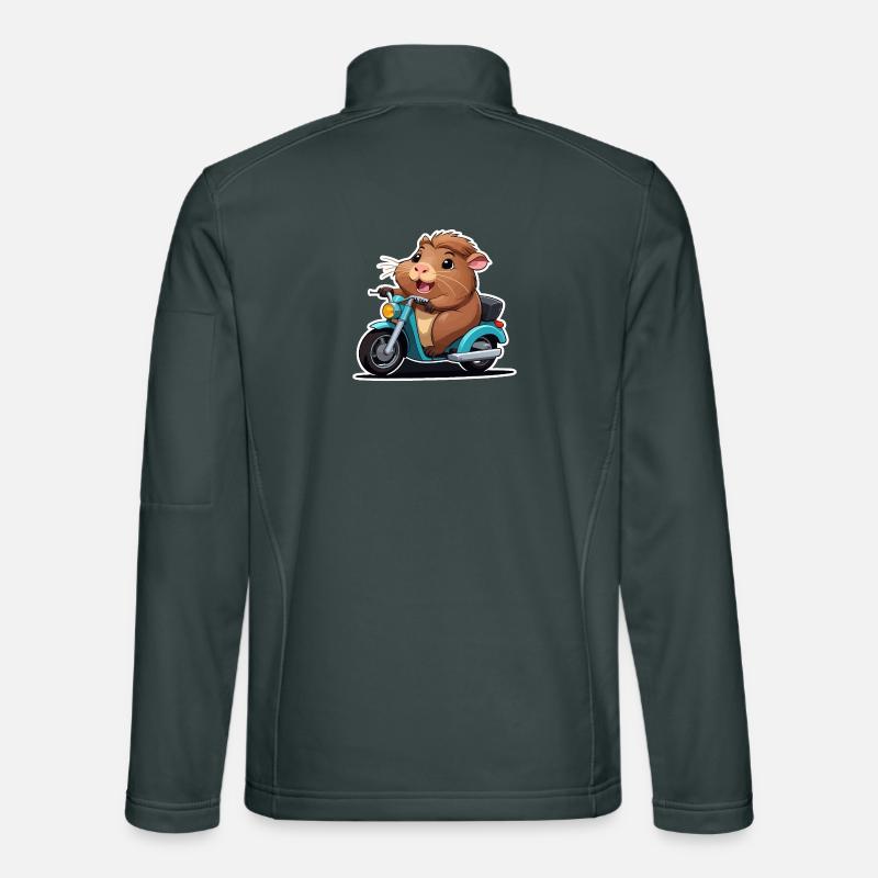 Guinea pig on moped Unisex Softshell Jacket