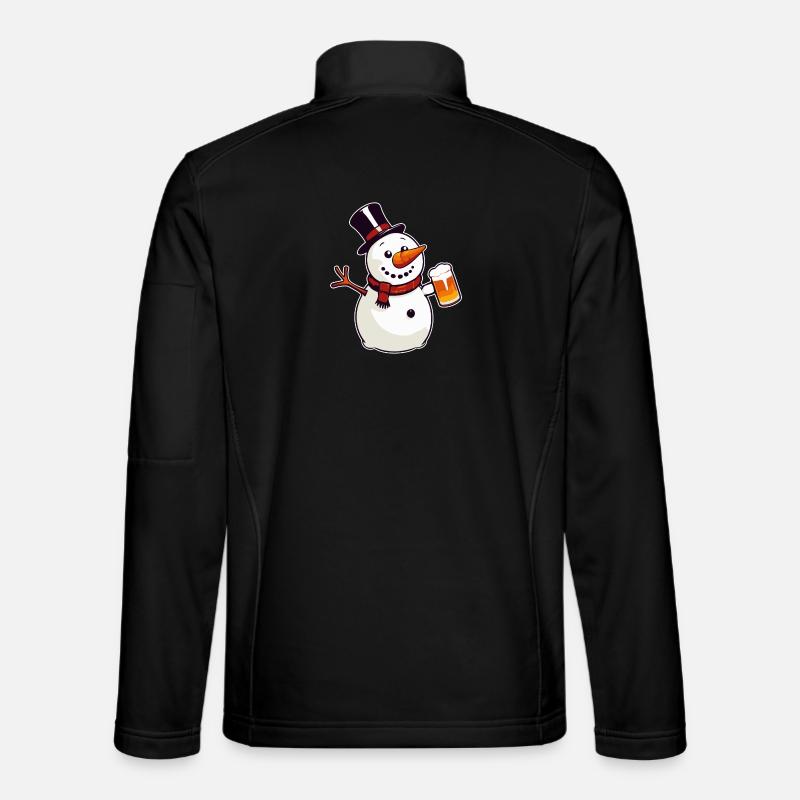 Schneemann mit Bier - Unisex Softshelljacke - Schwarz