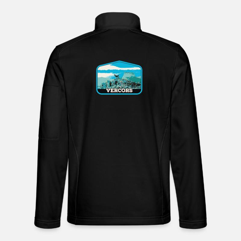 Gämsen- und Vercors-Landschaft: Alpine Natur - Unisex Softshelljacke - Schwarz