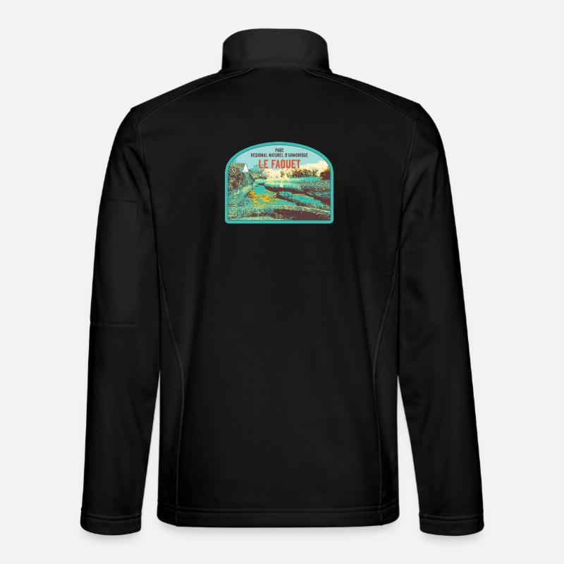 Faouet Landscape Badge: Breton Nature - Unisex Softshell Jacket - black