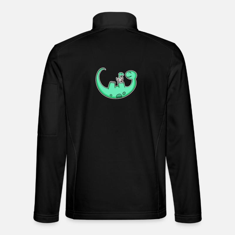 Dinosaur with Baby Dinosaur - Dino - Unisex Softshell Jacket - black