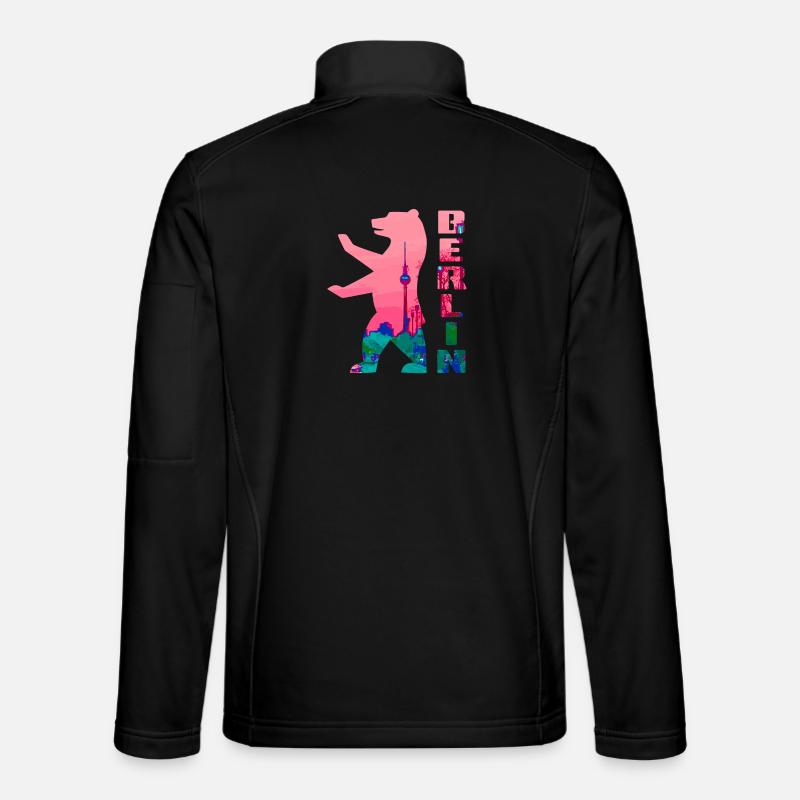 Berlin Bär Neon Silhouette - Unisex Softshelljacke - Schwarz