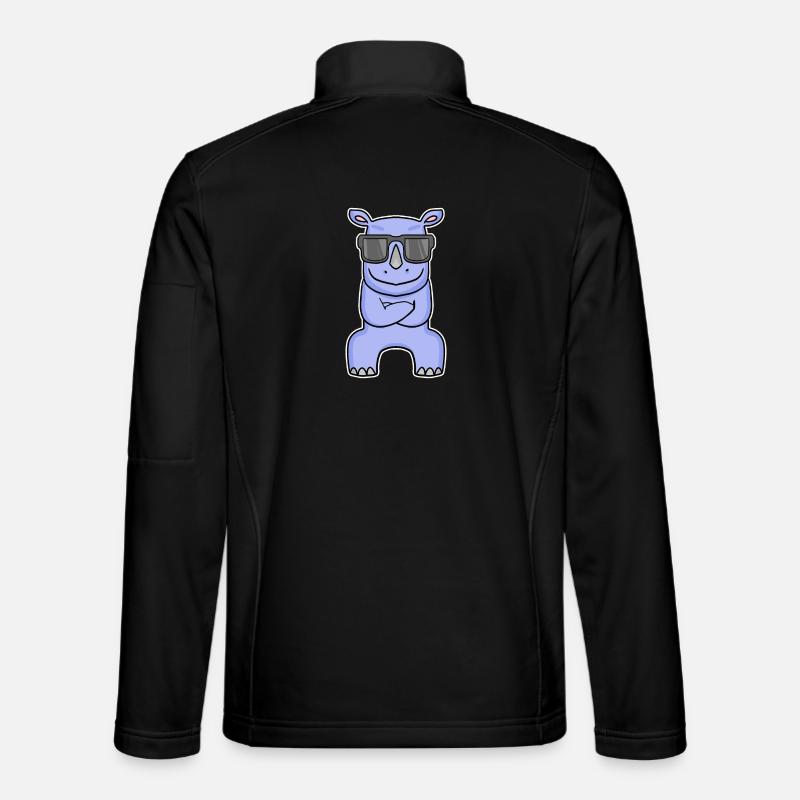 Hippopotamus with glasses - Unisex Softshell Jacket - black