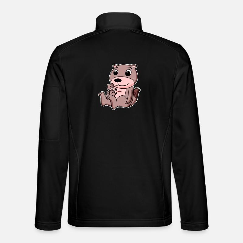 Weasel Family - Weasel with Baby - Unisex Softshell Jacket - black
