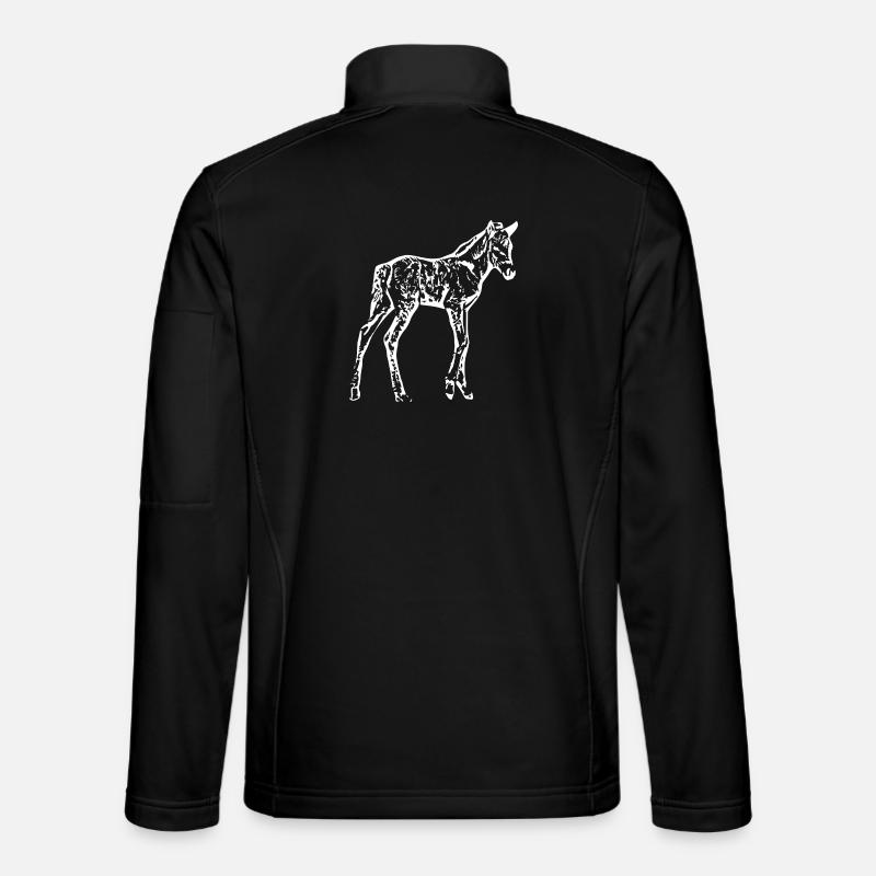 Horse White, Foal - Unisex Softshell Jacket - black