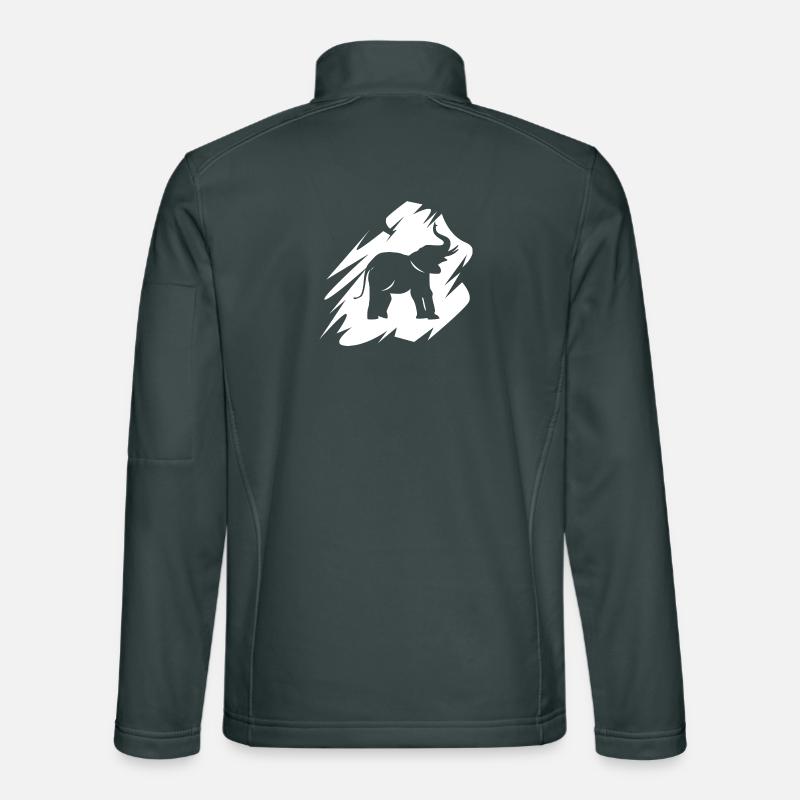 Elephant Brushstroke Icon Logo Elephant Icon Unisex Softshell Jacket