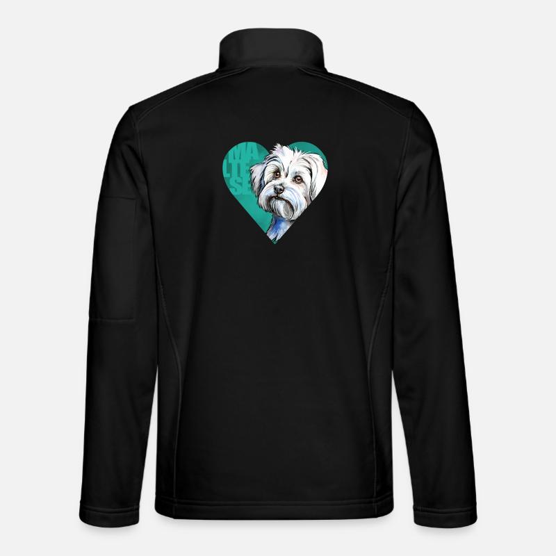 Maltese Portrait - Unisex Softshell Jacket - black
