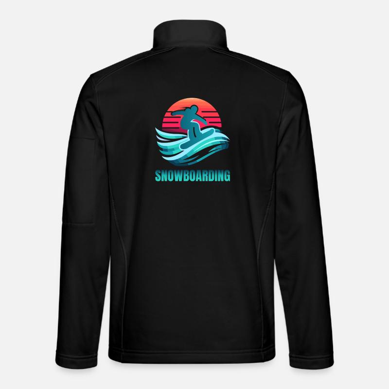 Lebendige Snowboard-Surfszene - Unisex Softshelljacke - Schwarz
