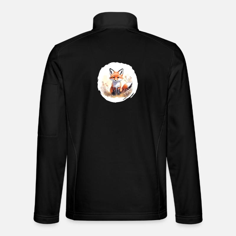 Fuchs Aquarell - Unisex Softshelljacke - Schwarz