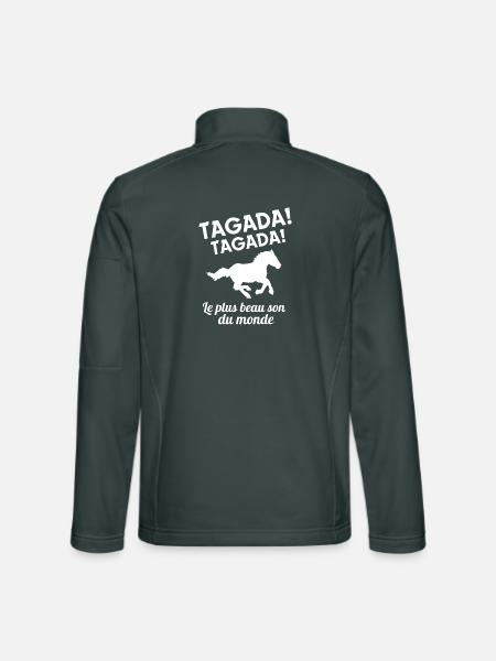 cheval, équitation, centre équestre - Veste en tissu softshell Unisexe - gris foncé - Dos