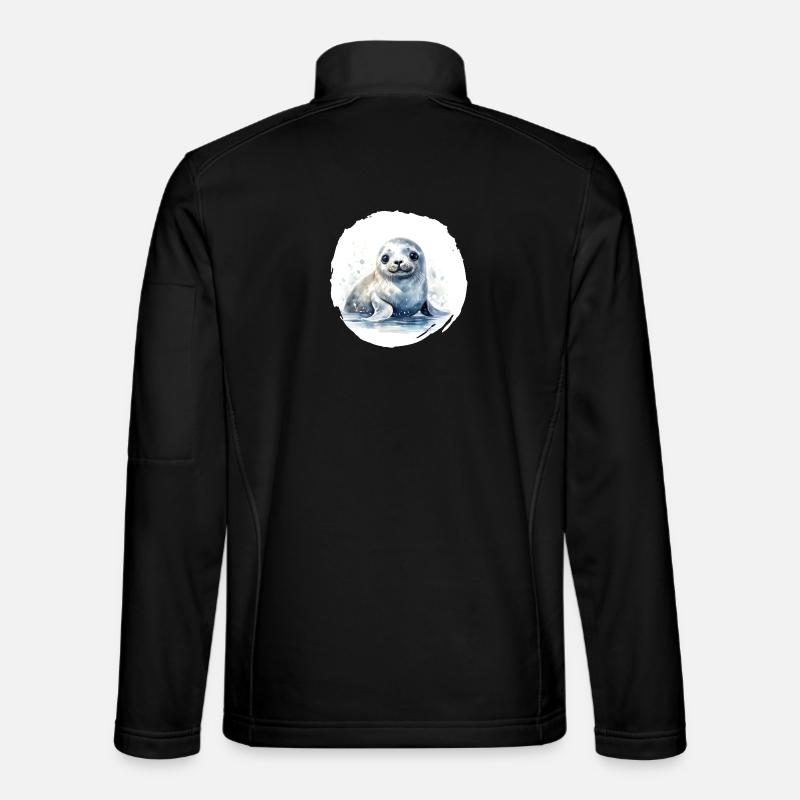 Aquarelle de sceau - Veste en tissu softshell Unisexe - noir