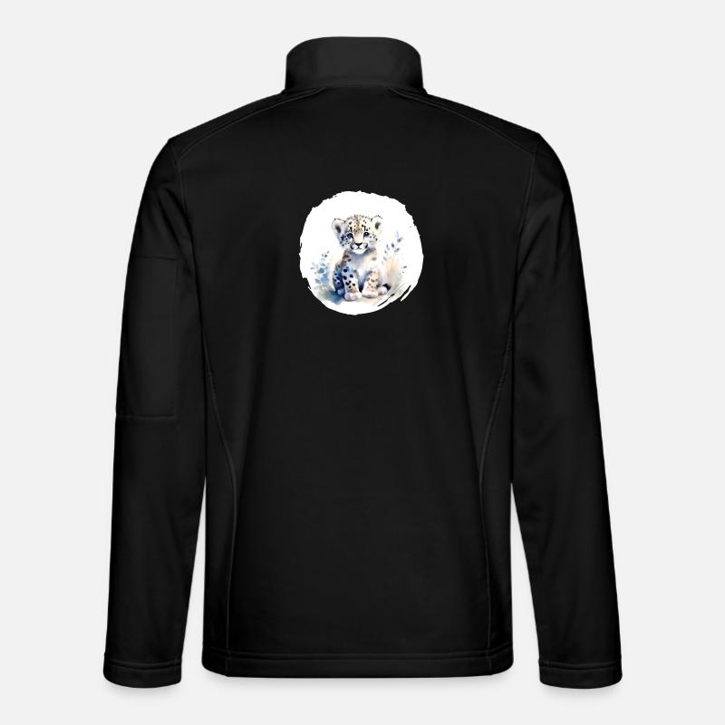 Schneeleopard Aquarell Unisex Softshelljacke