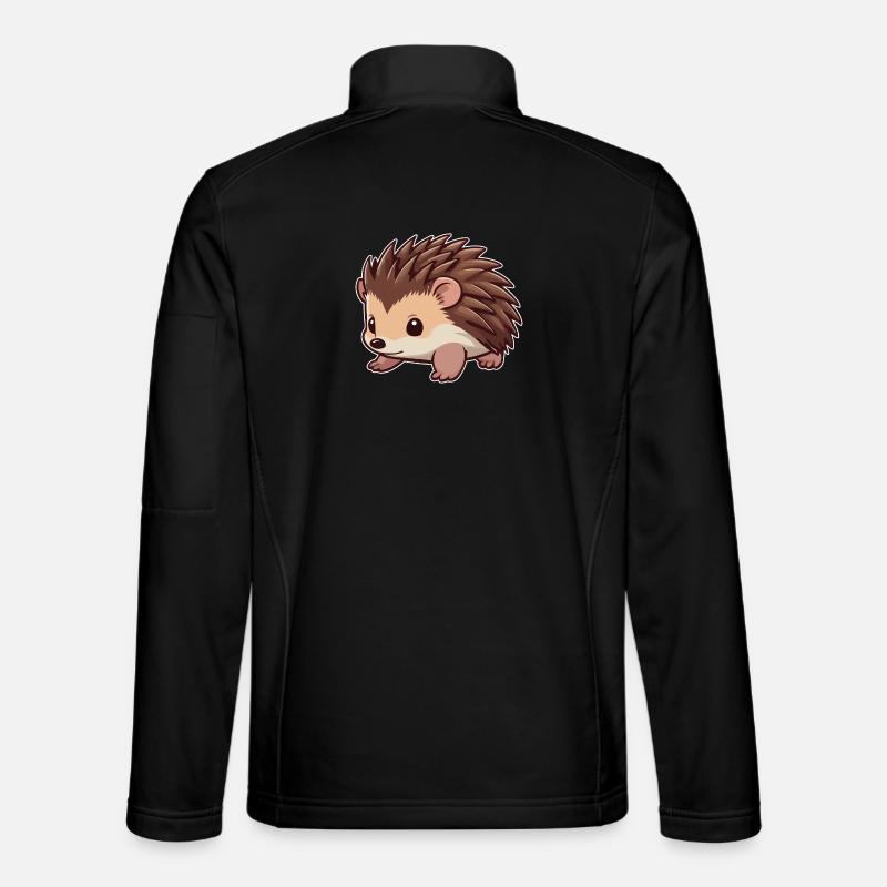 Cute hedgehog animal - Unisex Softshell Jacket - black