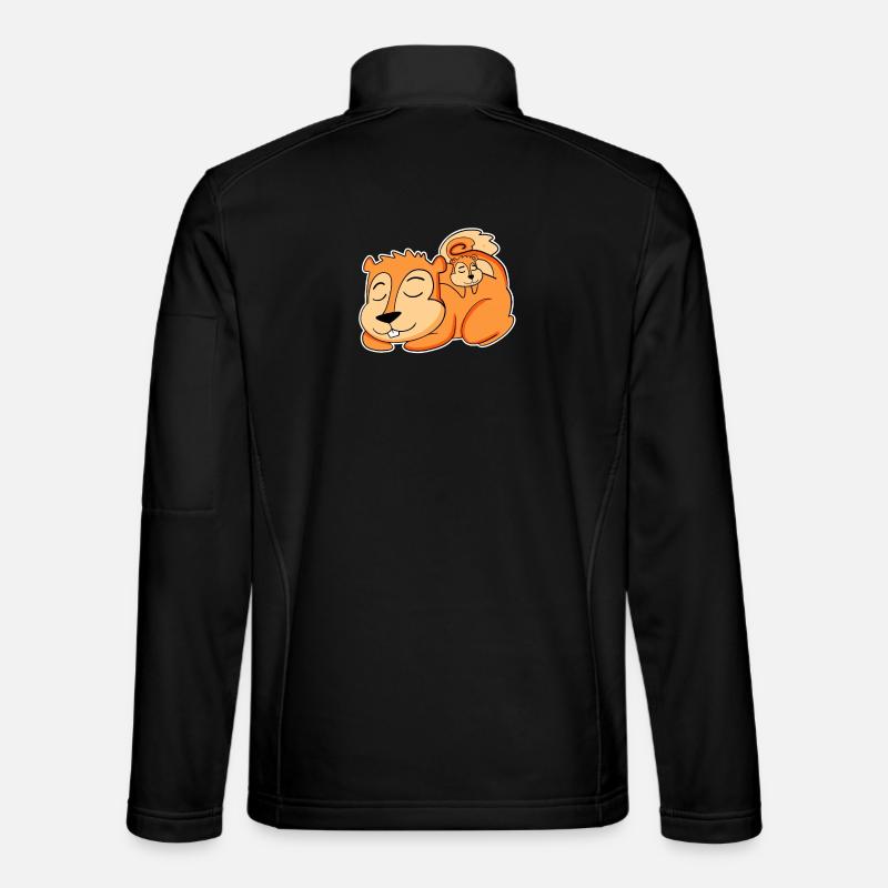 Squirrel Family - Squirrel with Baby - Unisex Softshell Jacket - black