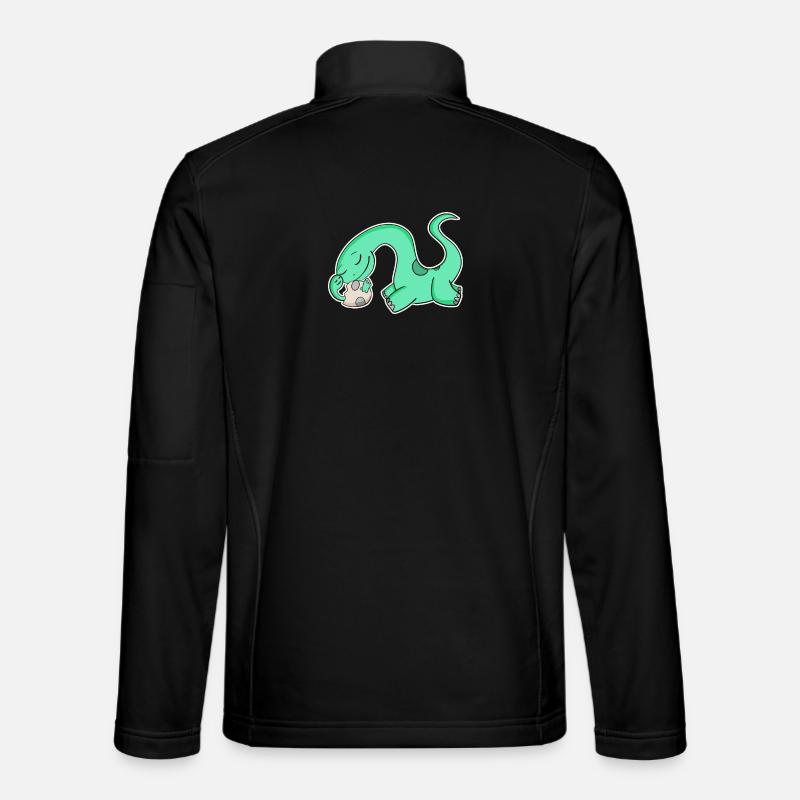 Dino with Baby Dino - Dinosaur - Unisex Softshell Jacket - black