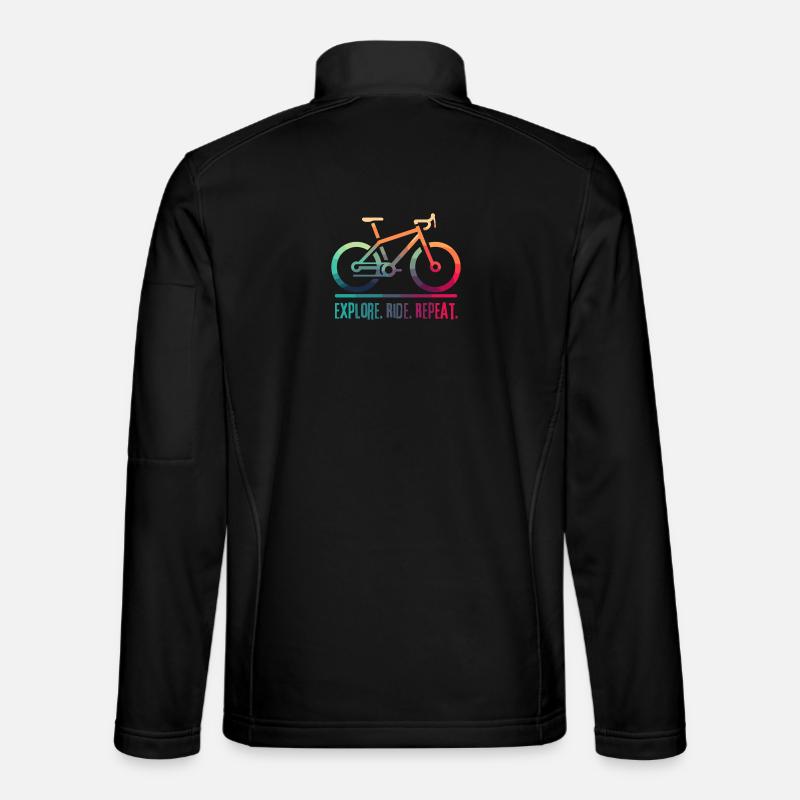 Explore Ride Repeat - ein Projekt für den Radfahrer Unisex Softshelljacke