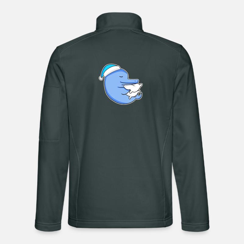 Dolphin with pillow and sleeping cap Unisex Softshell Jacket