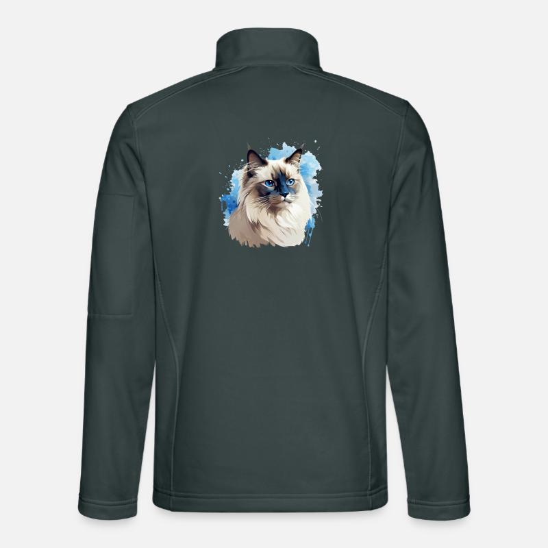 Cat Head Sacred Birman Unisex Softshell Jacket