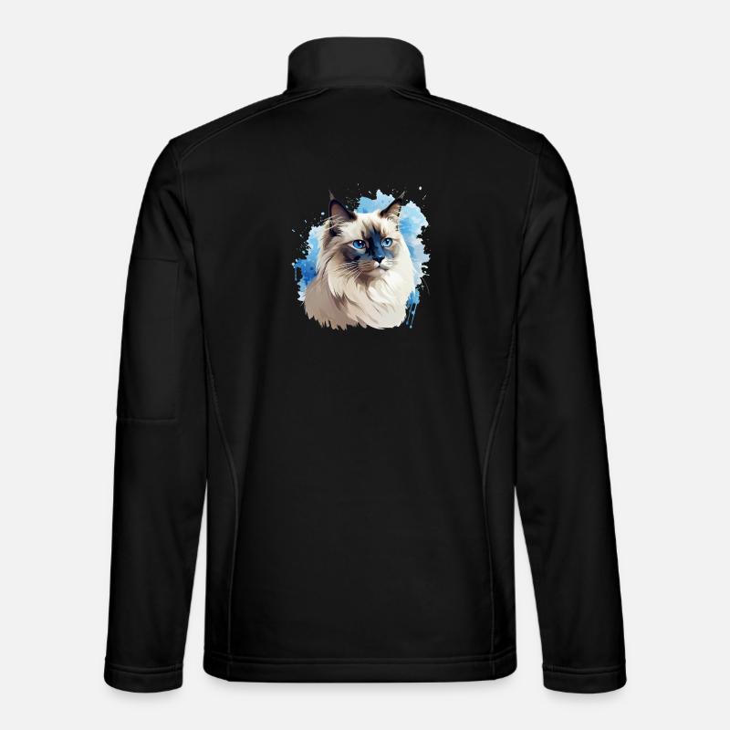 Cat Head Sacred Birman - Unisex Softshell Jacket - black