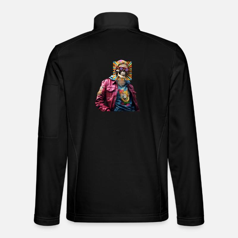 Skull With Pop Art - Unisex Softshell Jacket - black