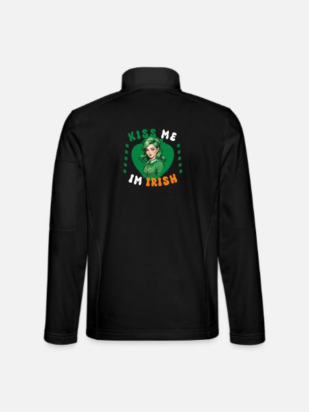 Küss mich, ich bin Irin - Unisex Softshelljacke - Schwarz