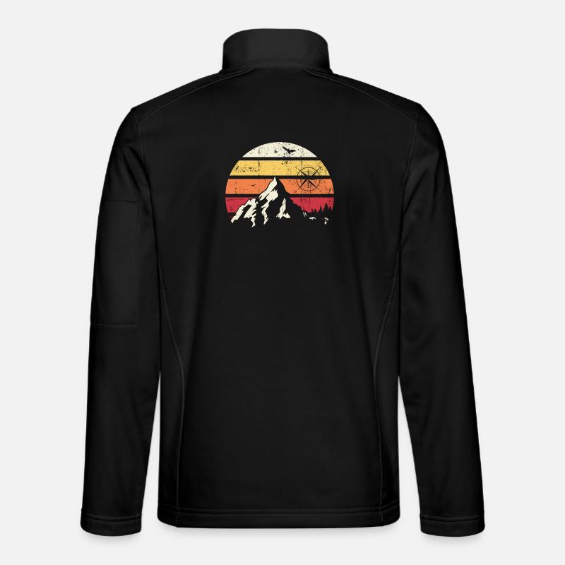 Alpine Sunset Kompass - Unisex Softshelljacke - Schwarz