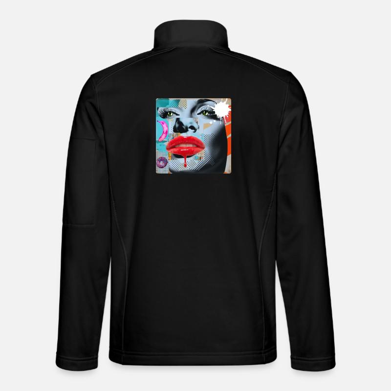 Bunte Collage Pop Art - Unisex Softshelljacke - Schwarz