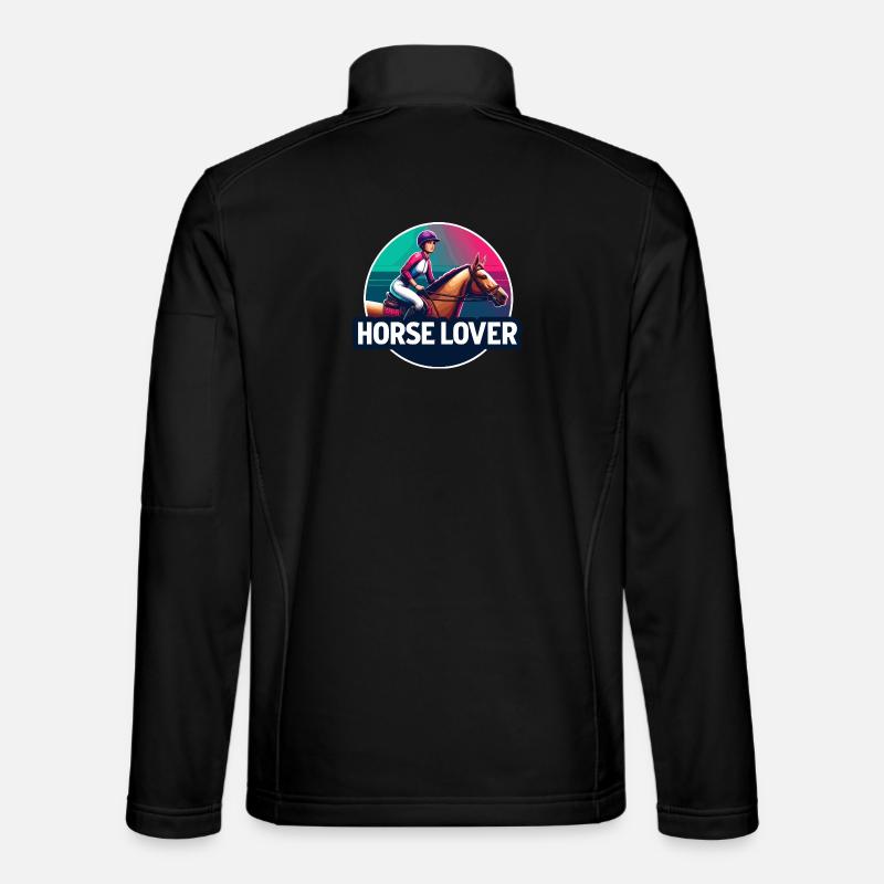 Equestrian Rider Emblem - Unisex Softshell Jacket - black
