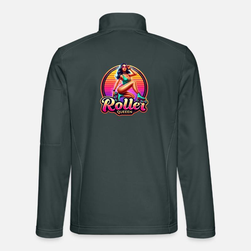 Vibrant Roller Queen Illustration Unisex Softshell Jacket