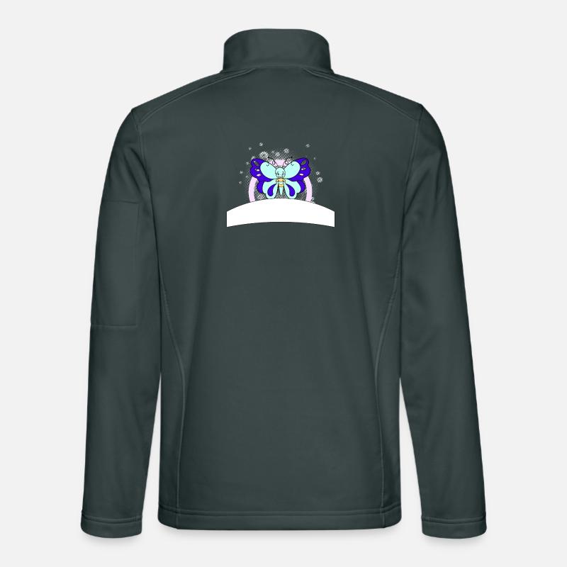Papillon coloré avec champ d’écriture Veste en tissu softshell Unisexe