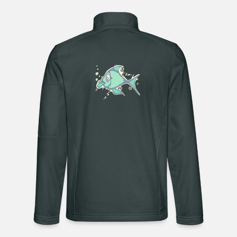Fisch Linienkunst Unisex Softshelljacke