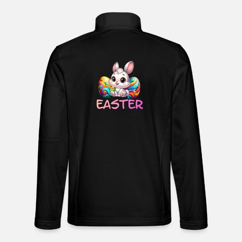 Osterhase mit Ostereiern - Unisex Softshelljacke - Schwarz