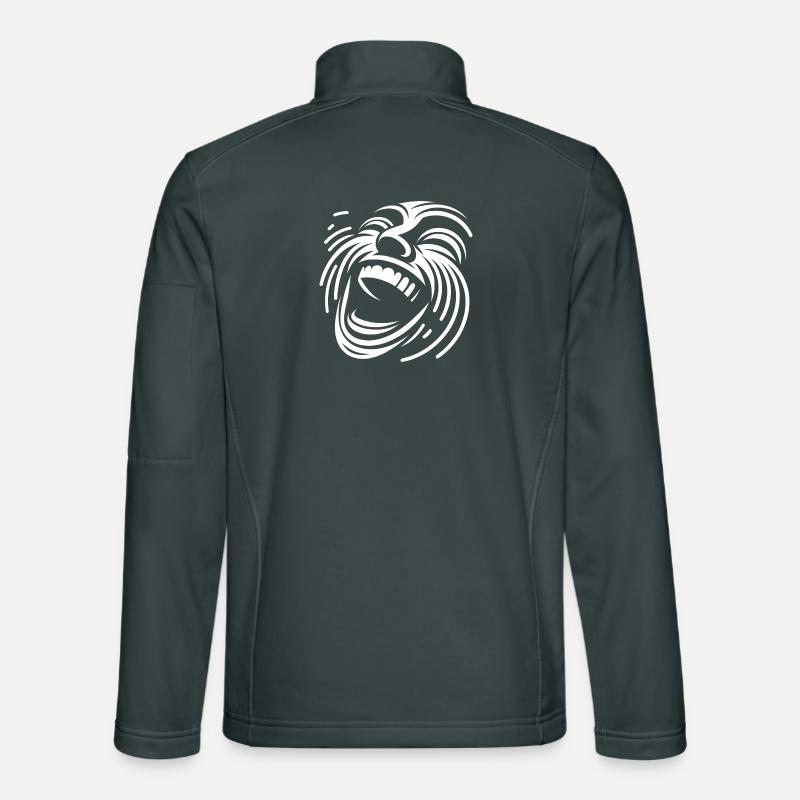 Laughing Line Face Pattern Unisex Softshell Jacket