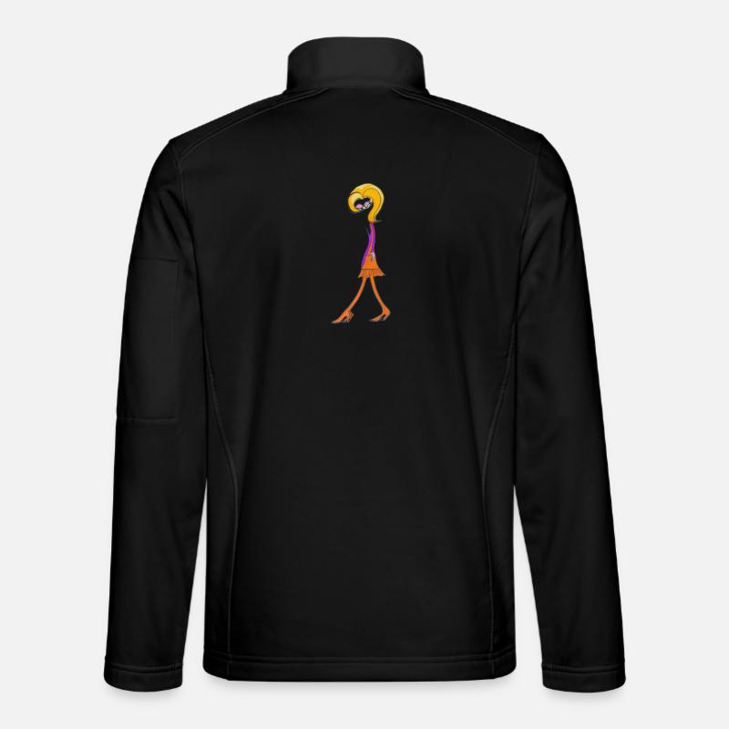Verspielte Doodle-Diva - Unisex Softshelljacke - Schwarz