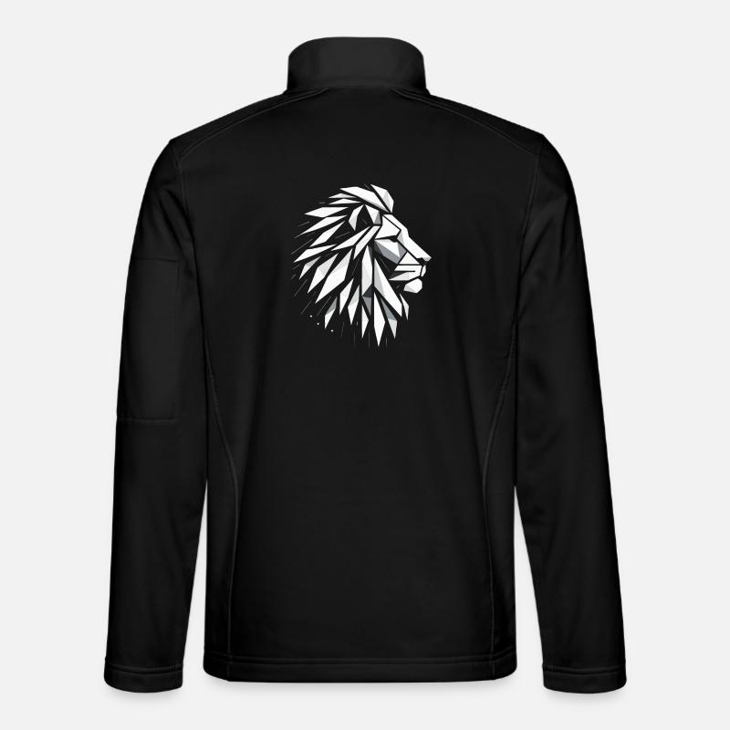 Lion Head Polygon Art - Unisex Softshell Jacket - black