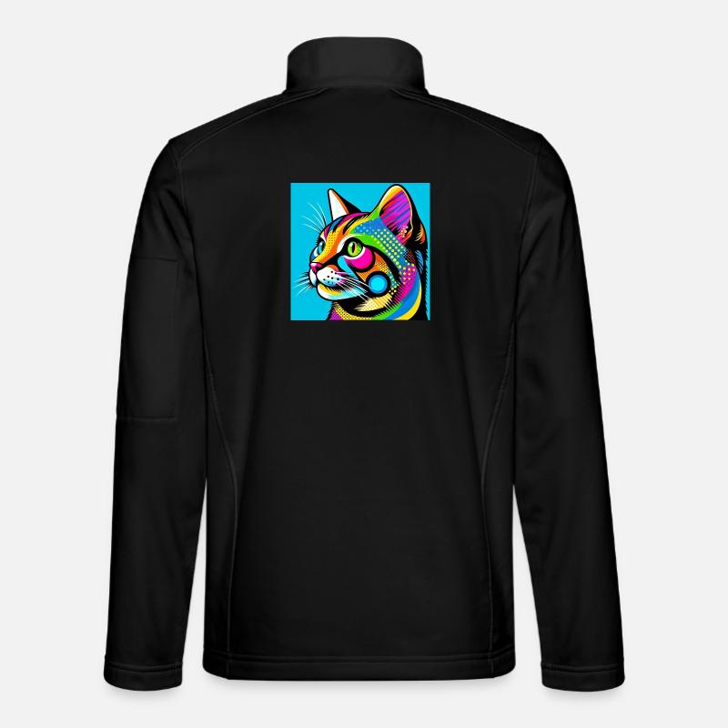 Katze Pop Art - Unisex Softshelljacke - Schwarz