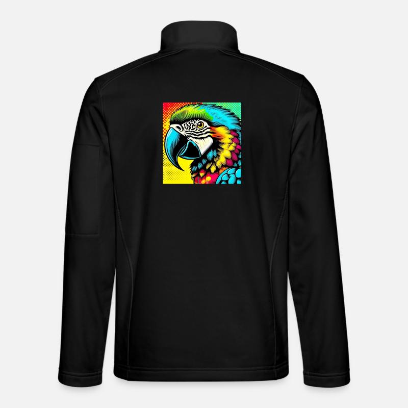 Parrot Pop Art - Unisex Softshell Jacket - black