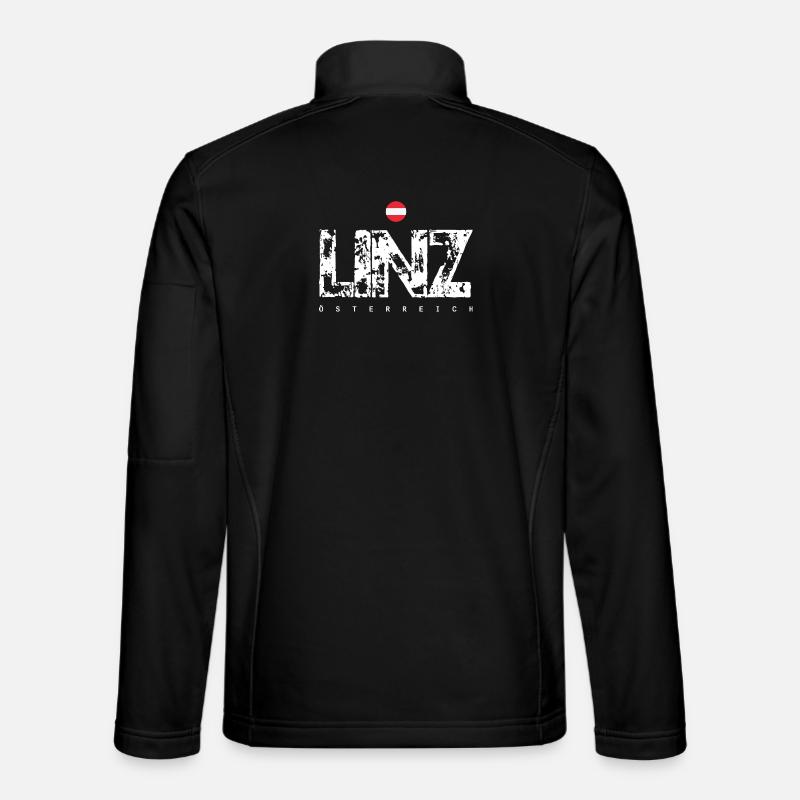 Linz Distressed City Text - Unisex Softshelljacke - Schwarz