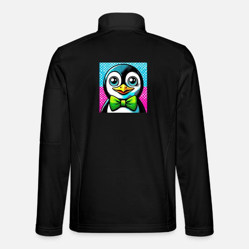 Pinguin mit Fliege Pop Art Unisex Softshelljacke
