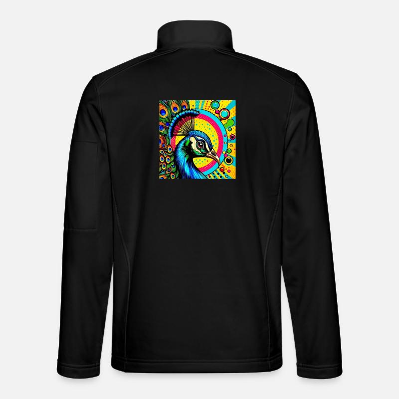 Peacock Pop Art Unisex Softshell Jacket