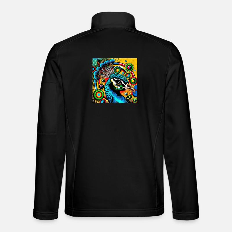 Pfau Pop Art - Unisex Softshelljacke - Schwarz
