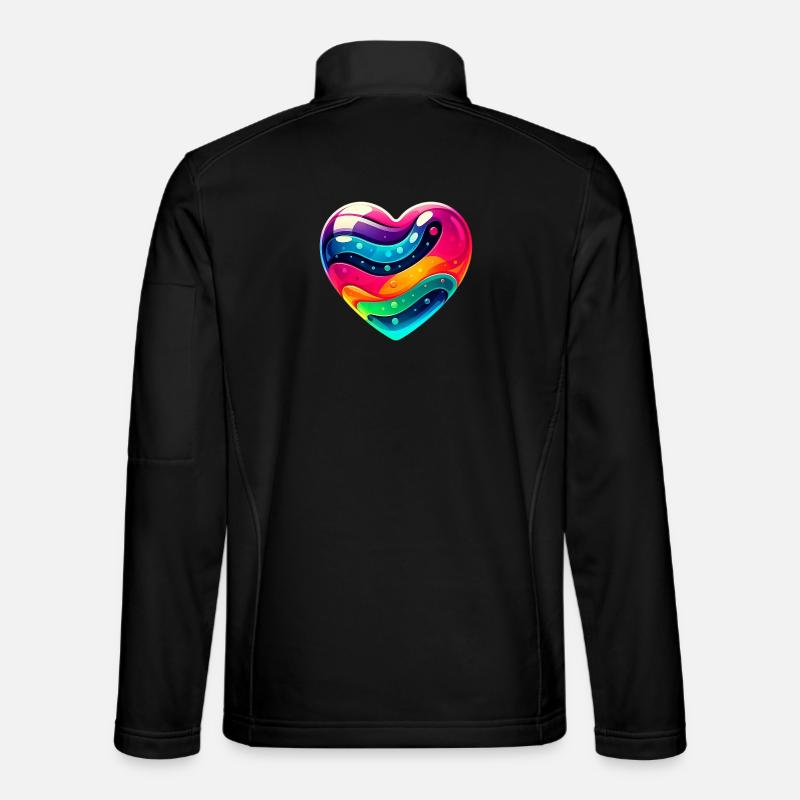 Buntes Herz - Unisex Softshelljacke - Schwarz