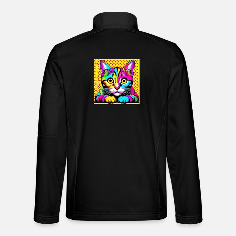 Chat Pop Art Veste en tissu softshell Unisexe