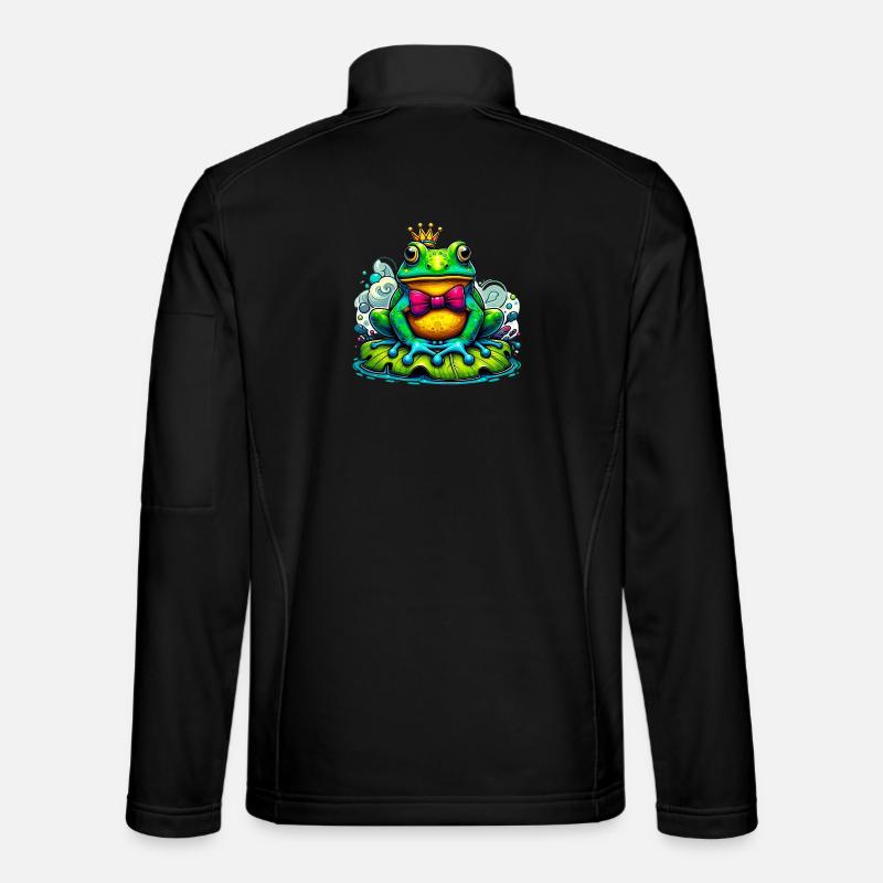 Frosch mit der Königskrone - Unisex Softshelljacke - Schwarz