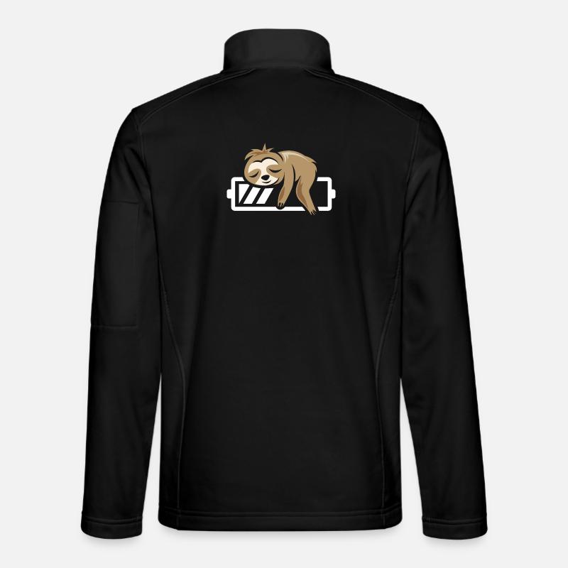 Faultier lustig schlafen Batterie loading Symbol - Unisex Softshelljacke - Schwarz